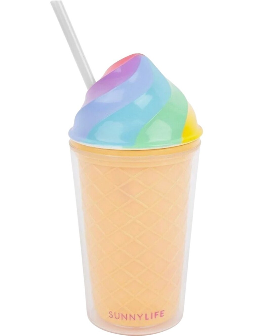 Sunnylife Rainbow Ice Cream Cone Tumbler with Straw